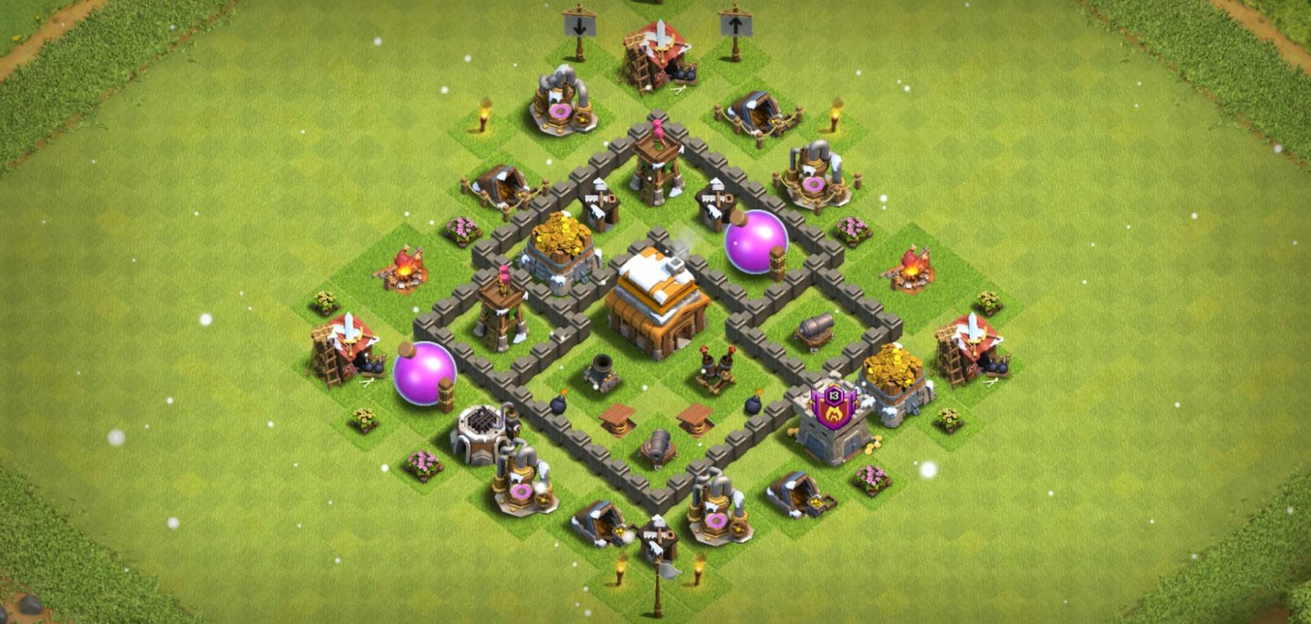 best town hall 4 hybrid base with link