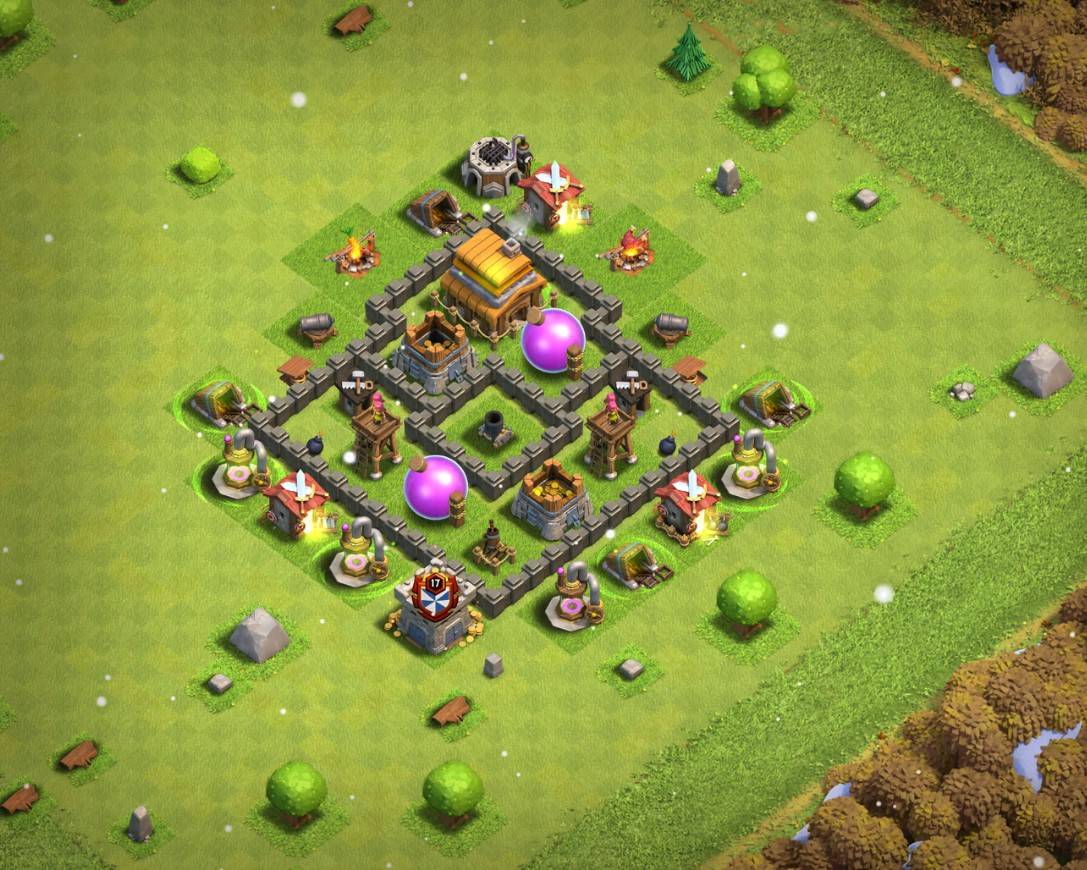 clash of clans level 4 loot protection layout design link