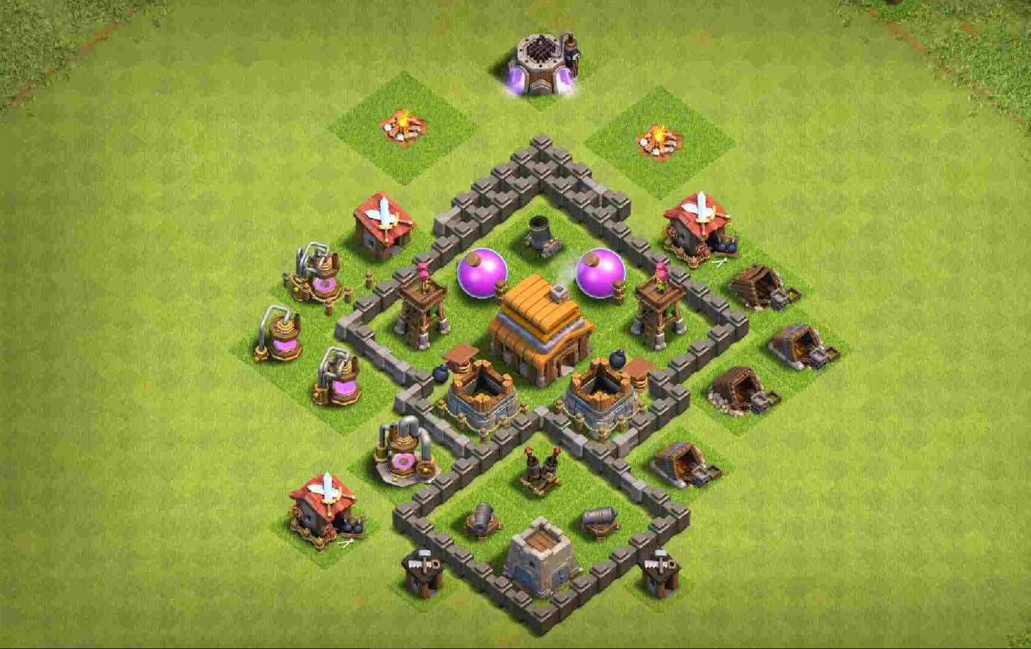 clash of clans th4 base anti everything