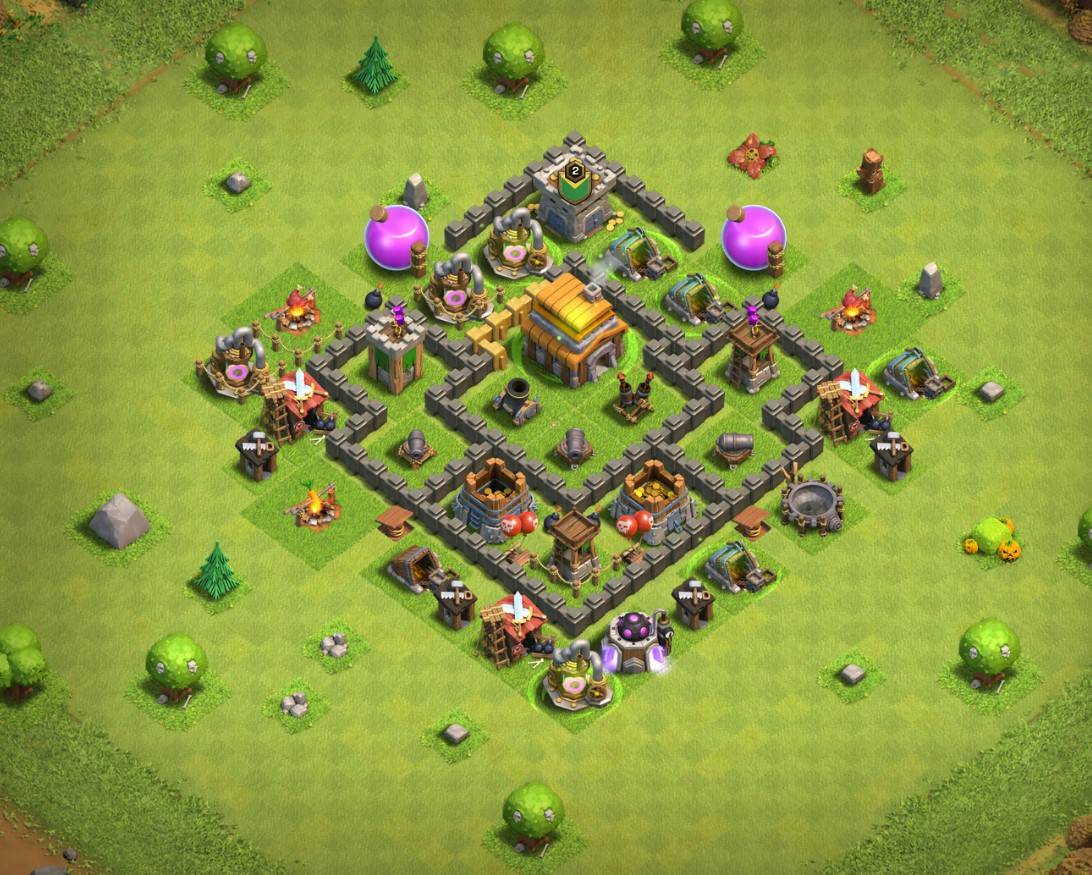 clash of clans th5 base anti everything