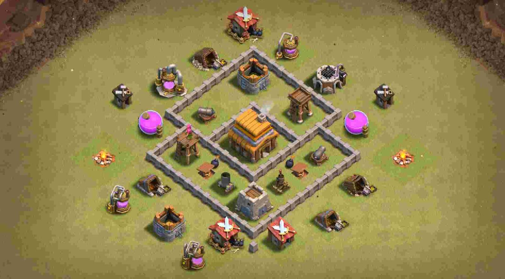 coc level 4 clan league layout link