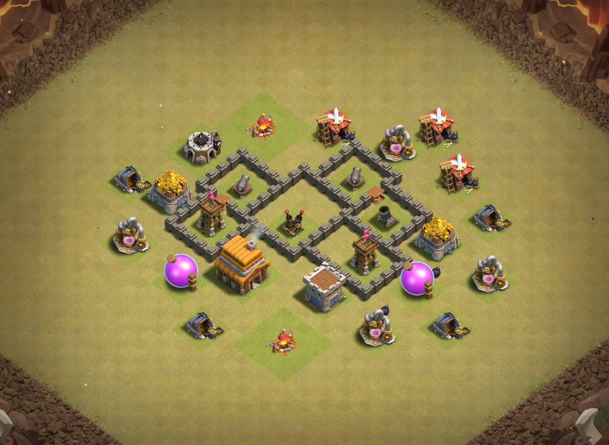 coc th4 base with link