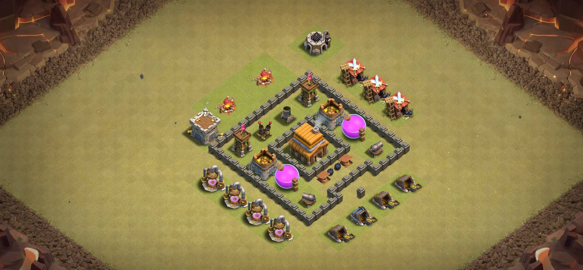 coc th4 village links for clan hybrid league