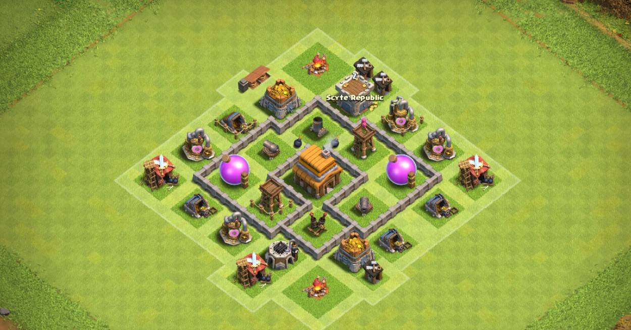 coc town hall 4 base design