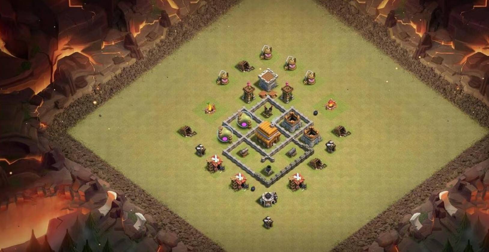 town hall 4 base anti 2 star