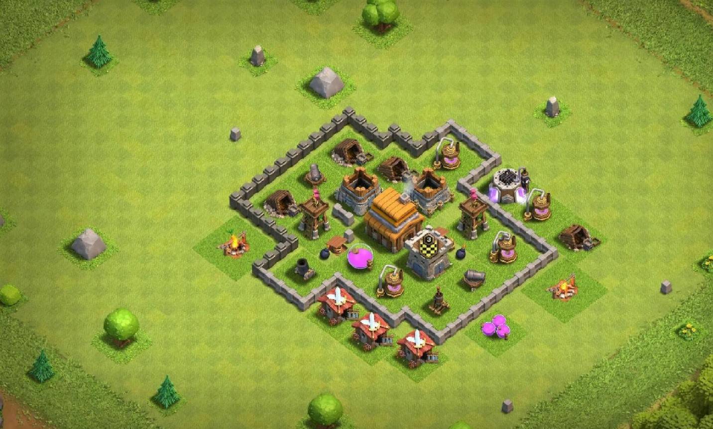 town hall 4 base design