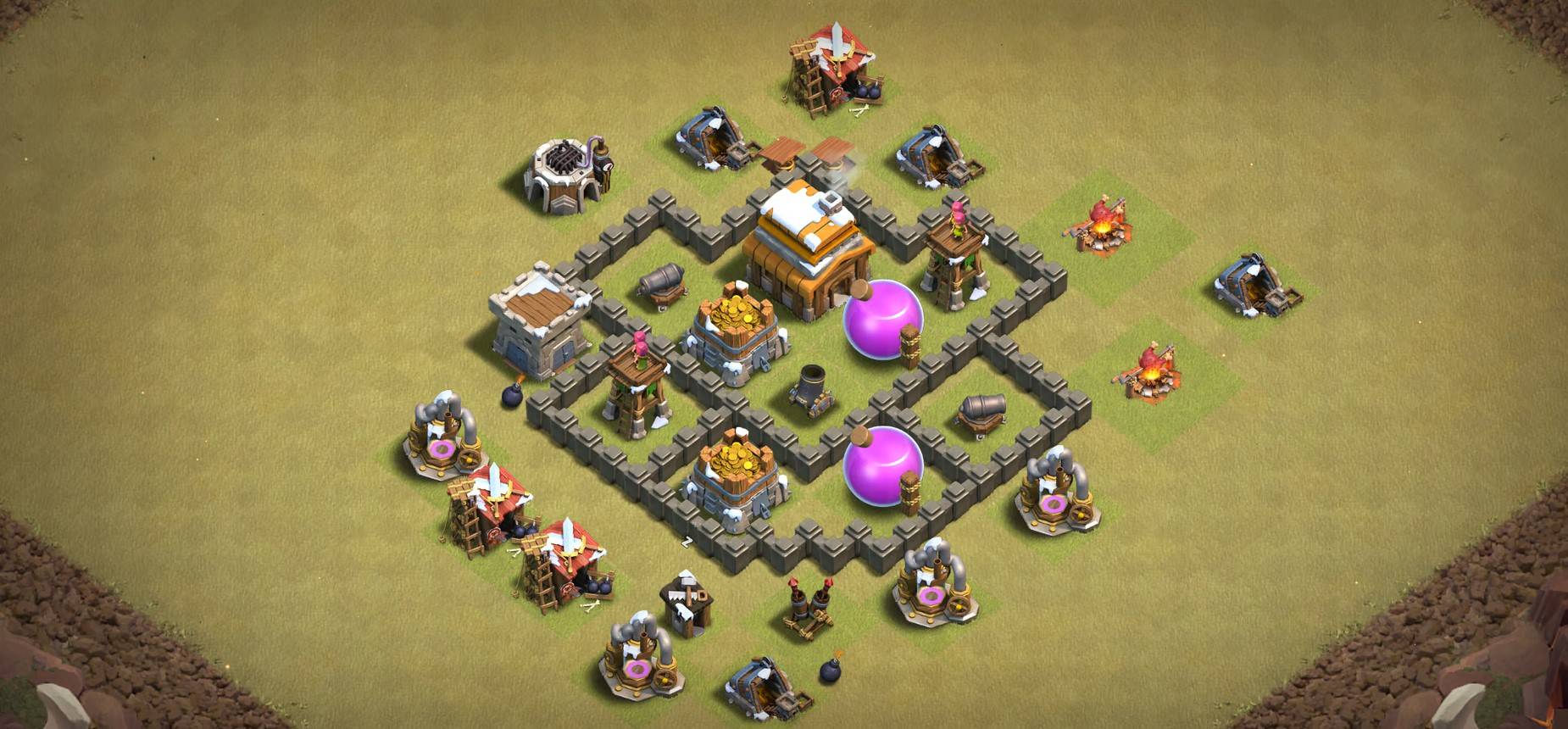town hall 4 base layout and links war