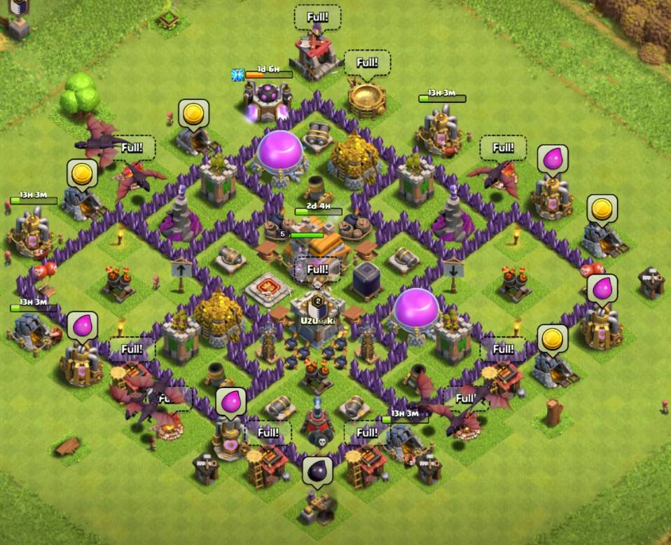 COC TH7 Base Anti 2 Stars