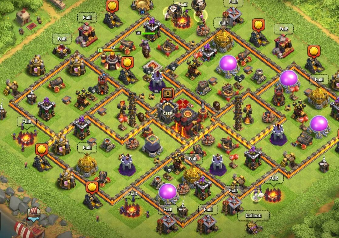 COC th10 Hybrid Base Layout Link Anti Electro Dragons