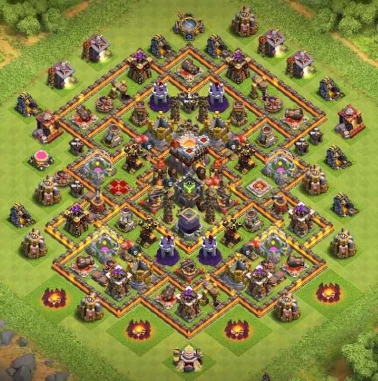 COC th10 hybrid Base Anti 2 Stars