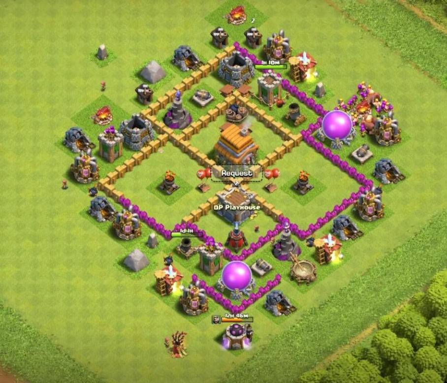 COC th6 Base Anti 2 Stars