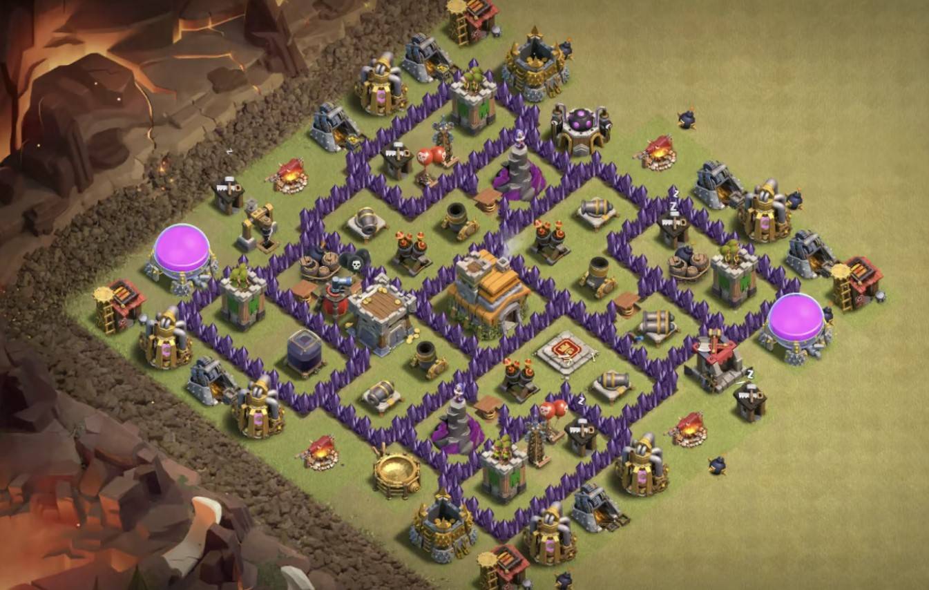 COC th7 War Base Anti 2 Stars