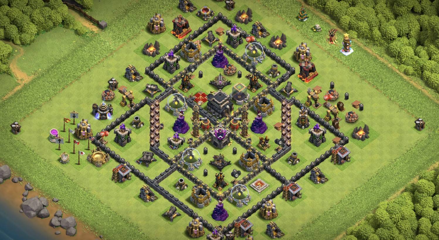 COC th9 Farming Base Links Anti Dragon