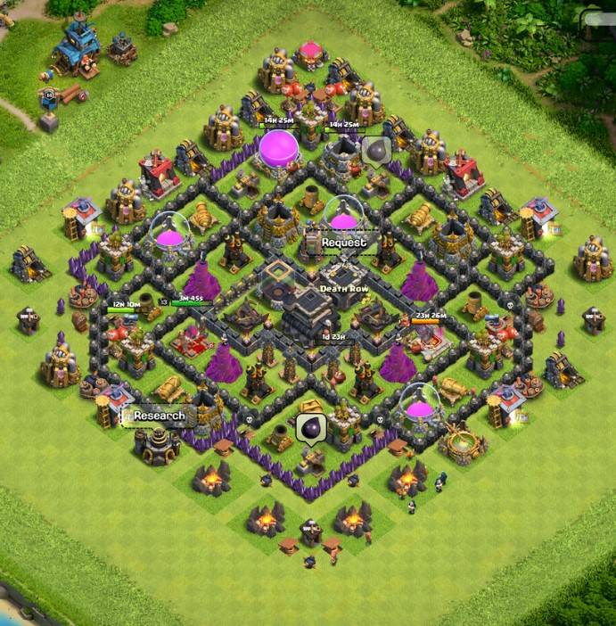 COC th9 farming Base Anti 2 Stars