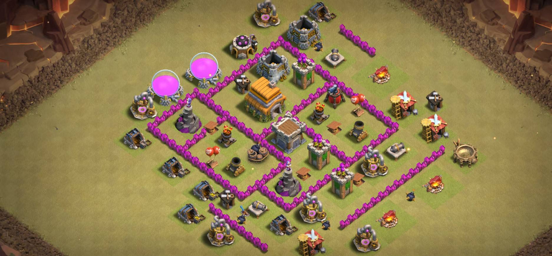 anti 3 star th6 war base