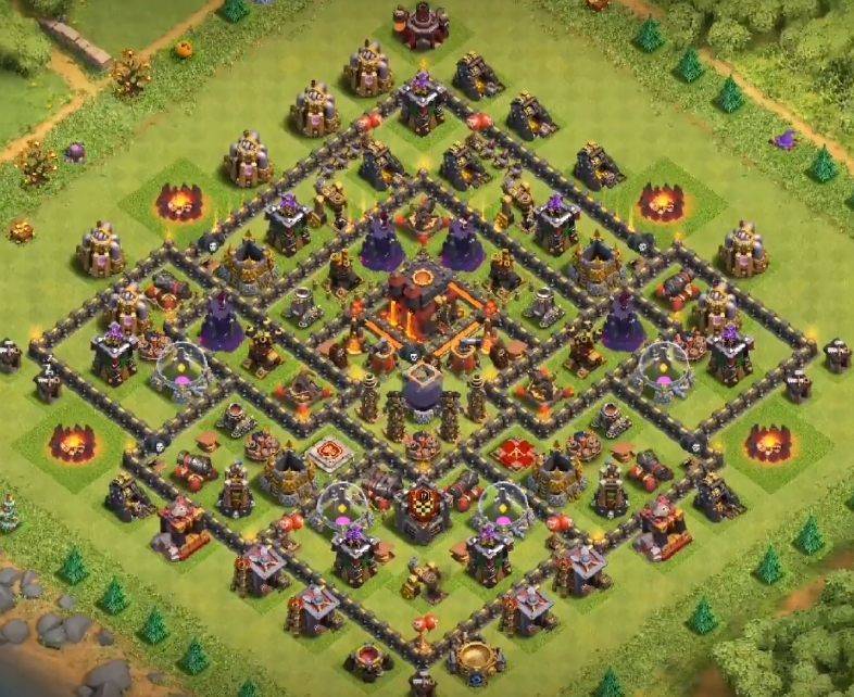 best town hall 10 hybrid base defense