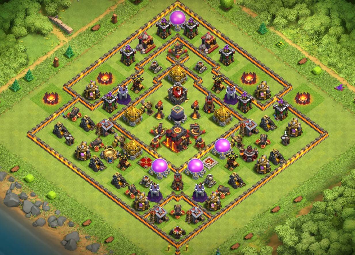 best town hall 10 hybrid base link anti everything