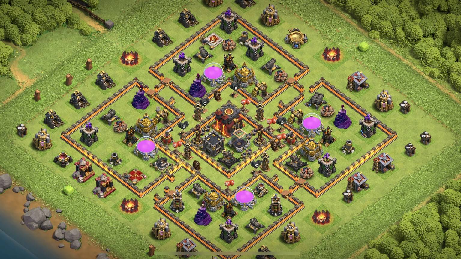 best town hall 10 hybrid base with link