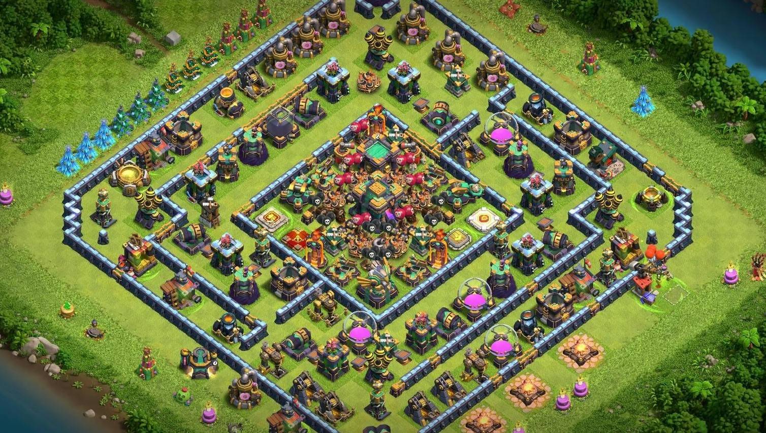 best town hall 14 base hybrid link