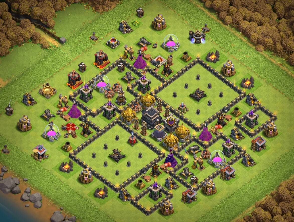 best town hall 9 farming base defense