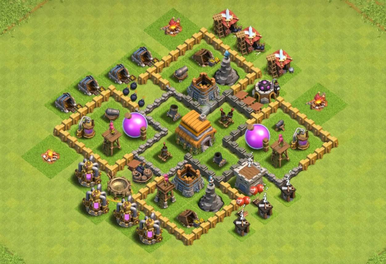 clan castle centralized level 6 loot protection layout