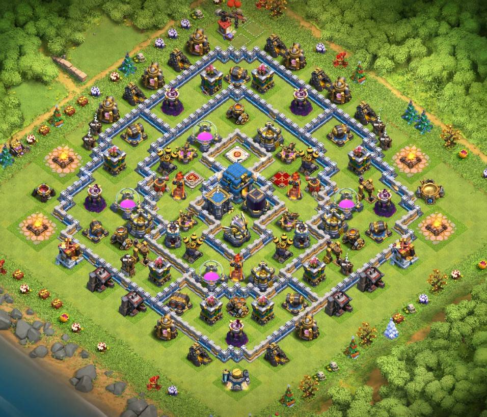 clash of clans anti everything farming layout link level 12