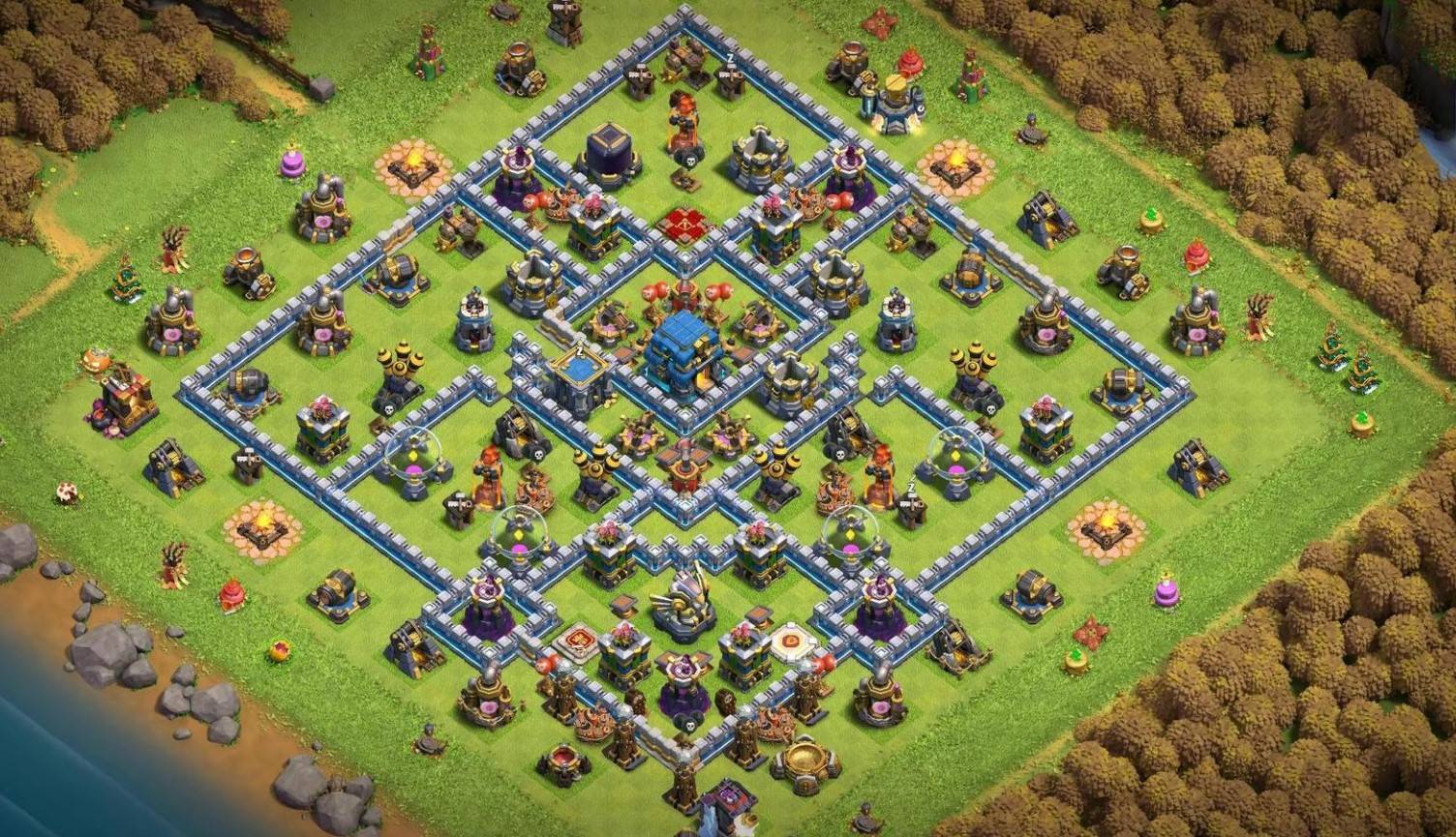 clash of clans farming th12 base anti all troops