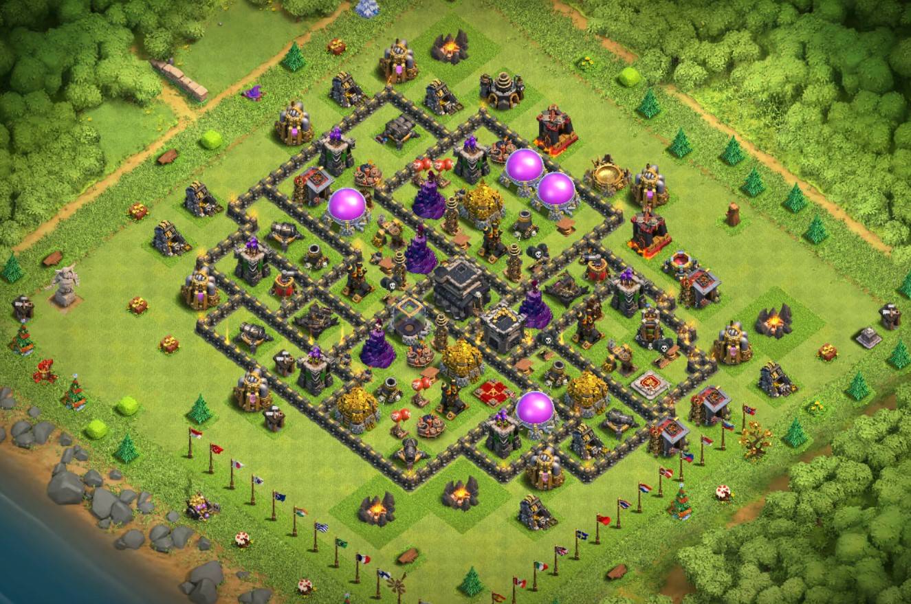 clash of clans farming th9 layout Anti 3 star