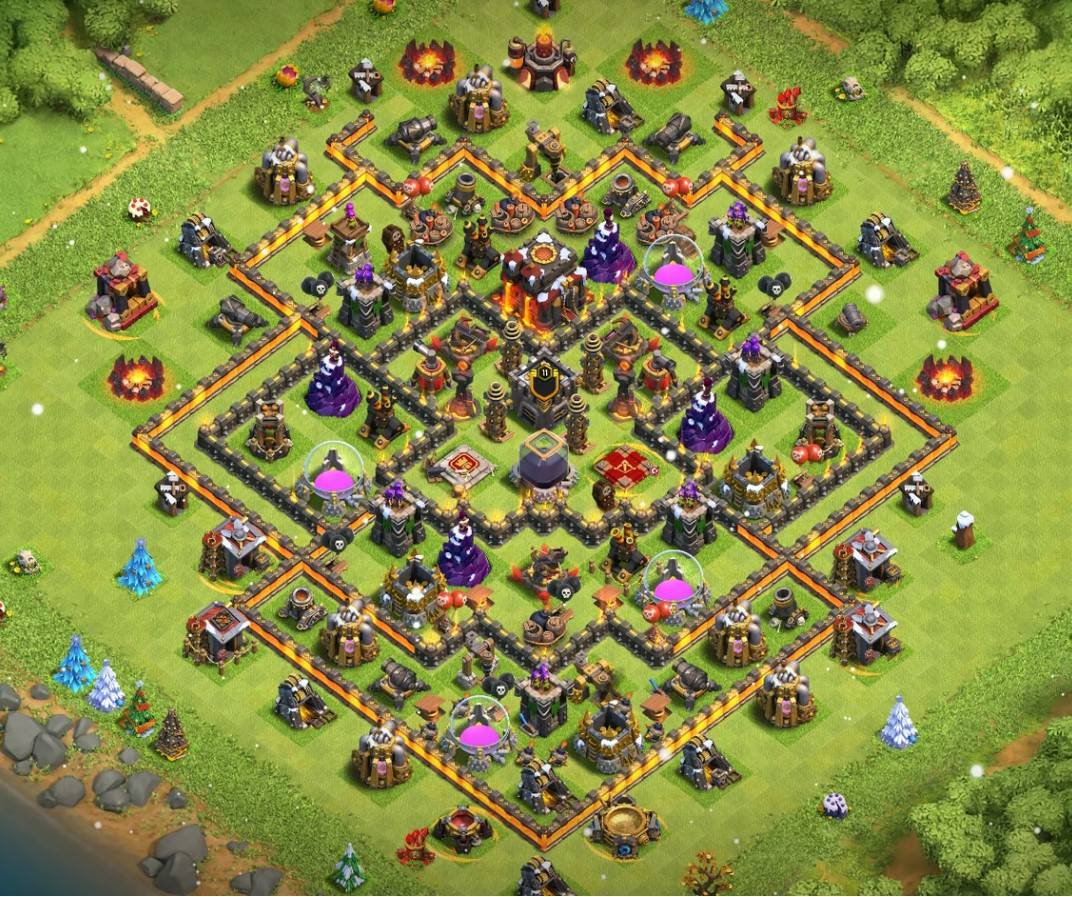 clash of clans farming town hall 10 layout with download link