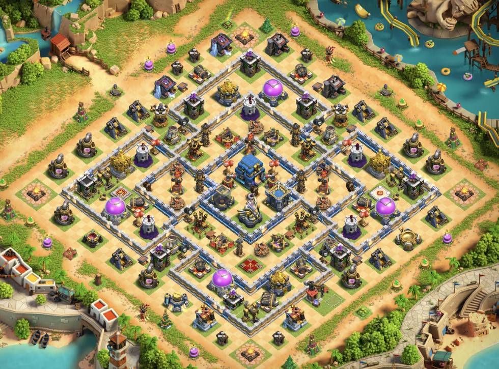 clash of clans level 12 loot protection base link