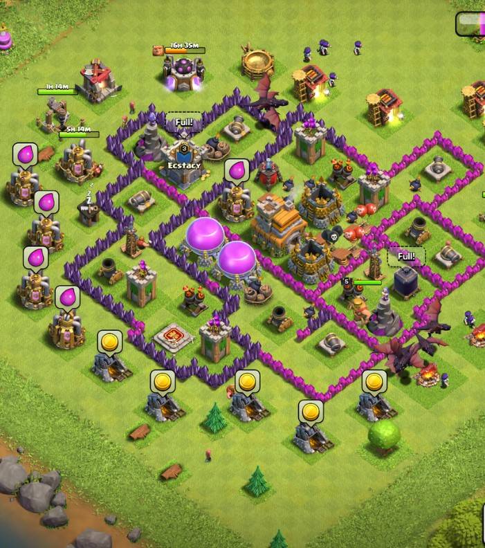 clash of clans level 7 loot protection layout design link