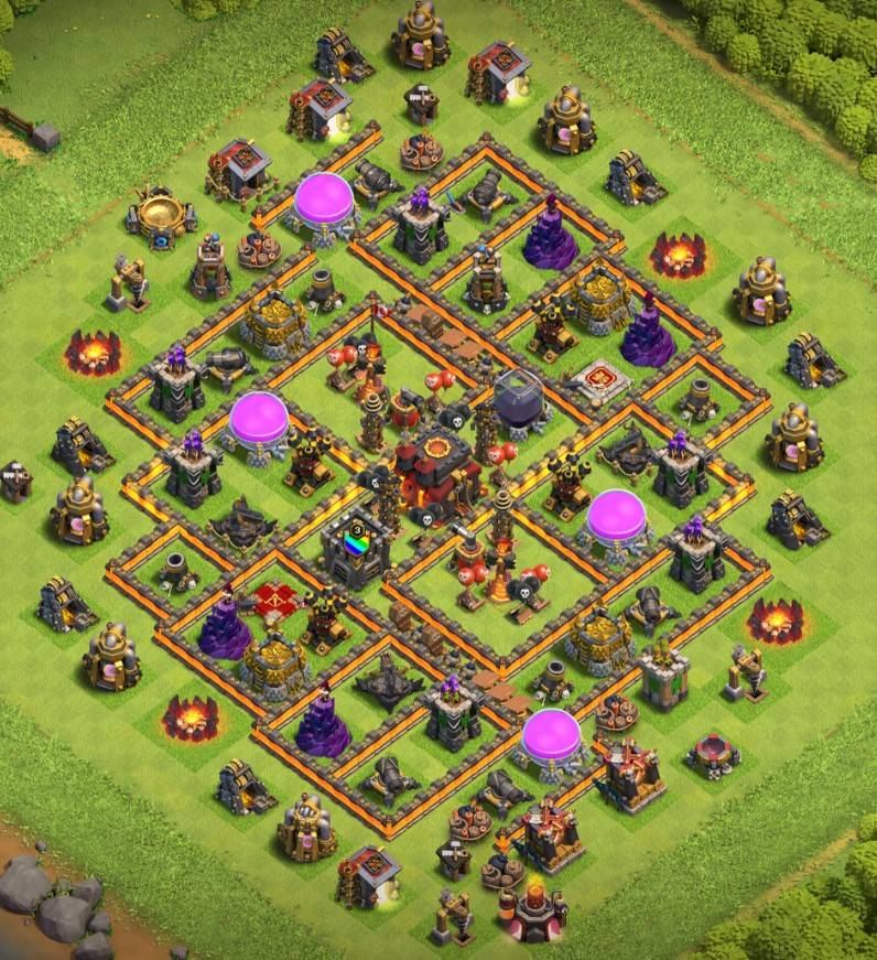 clash of clans th10 hybrid base