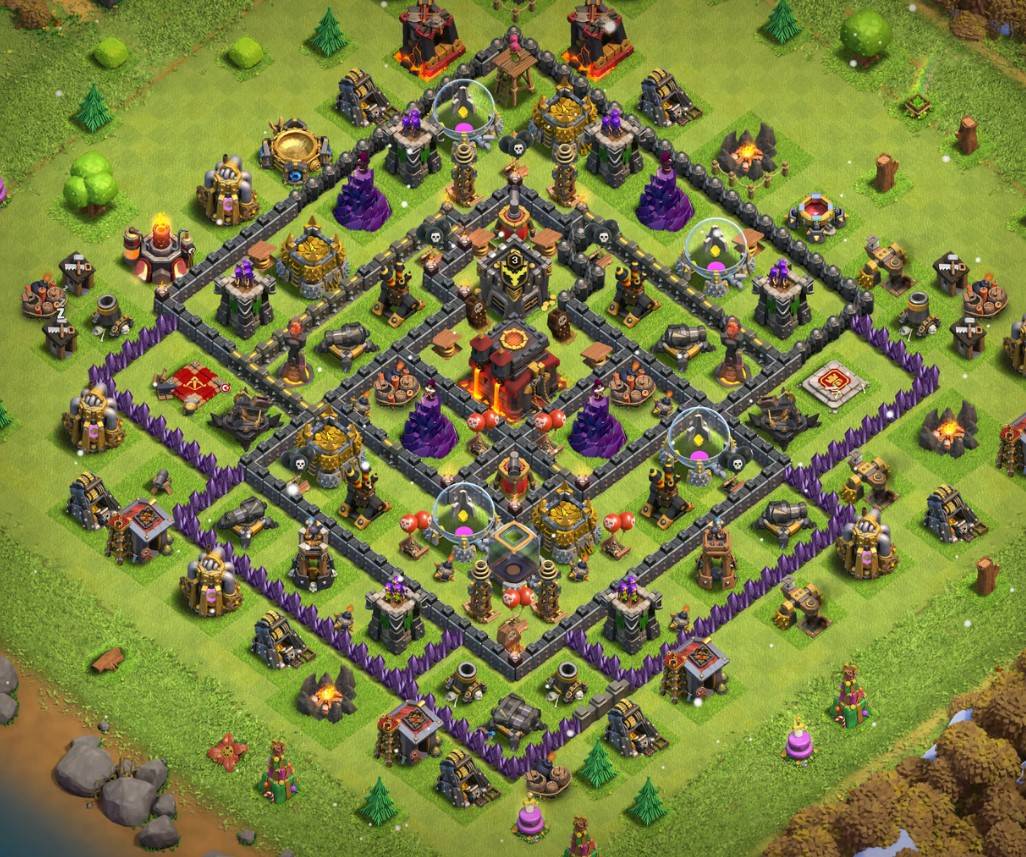 clash of clans th10 hybrid layout link