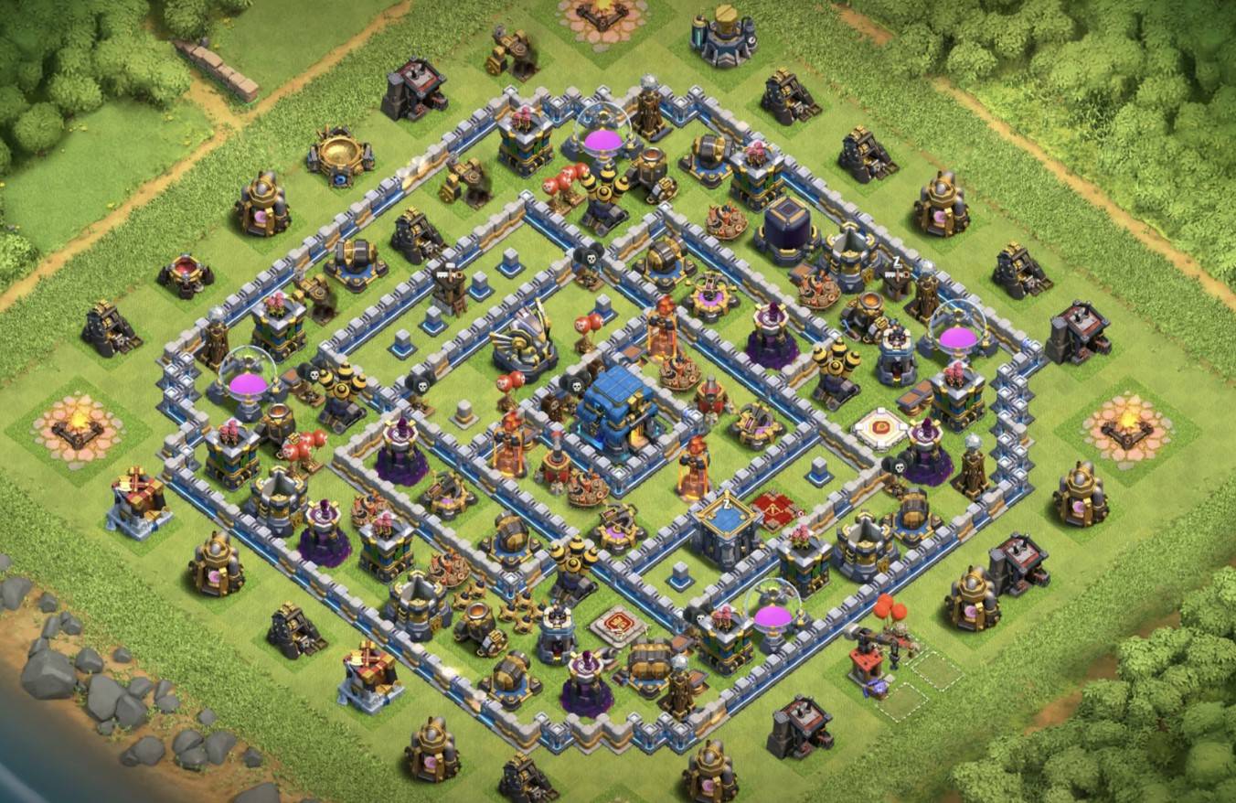 clash of clans th12 hybrid layout link