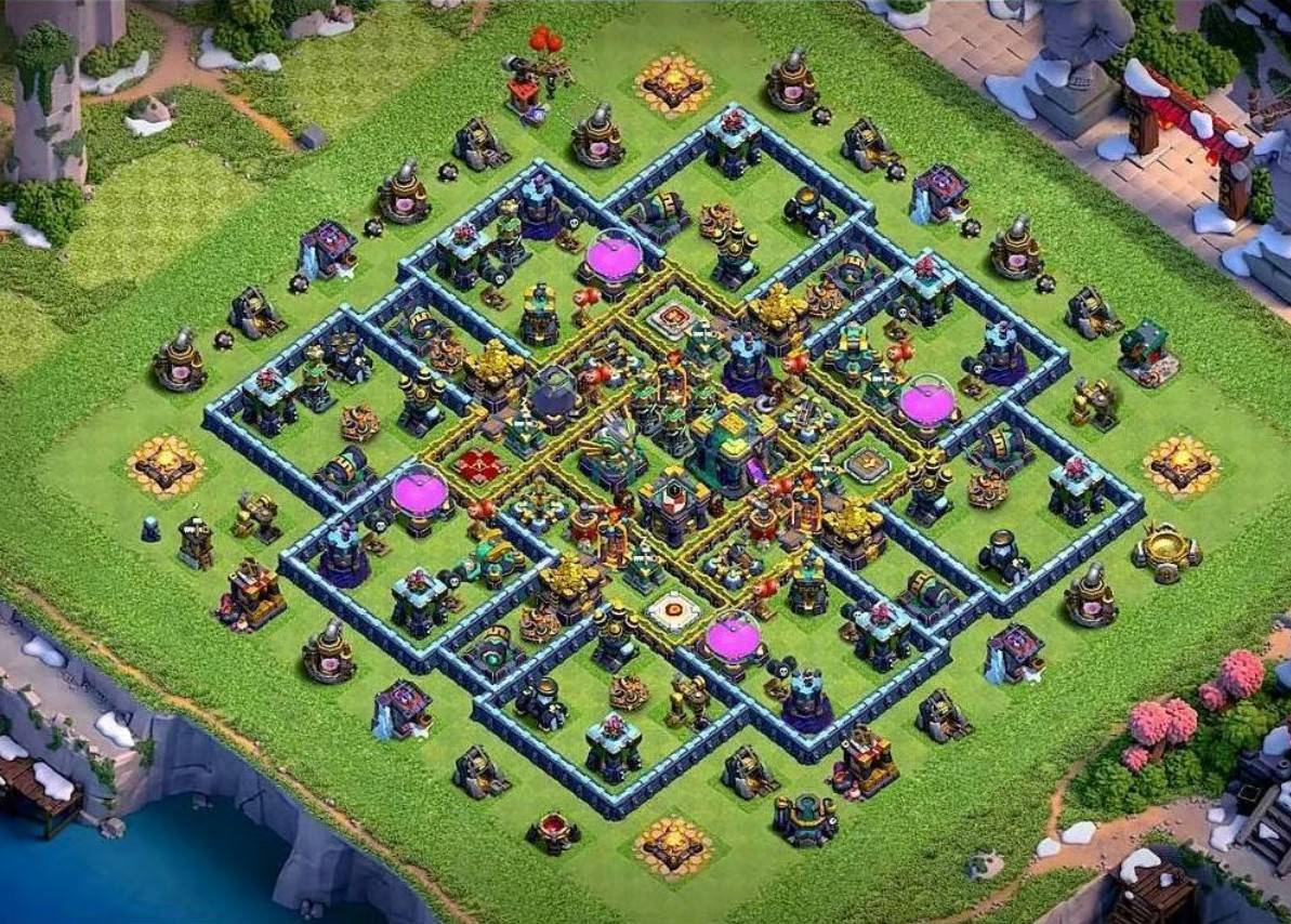 clash of clans th14 hybrid base anti everything