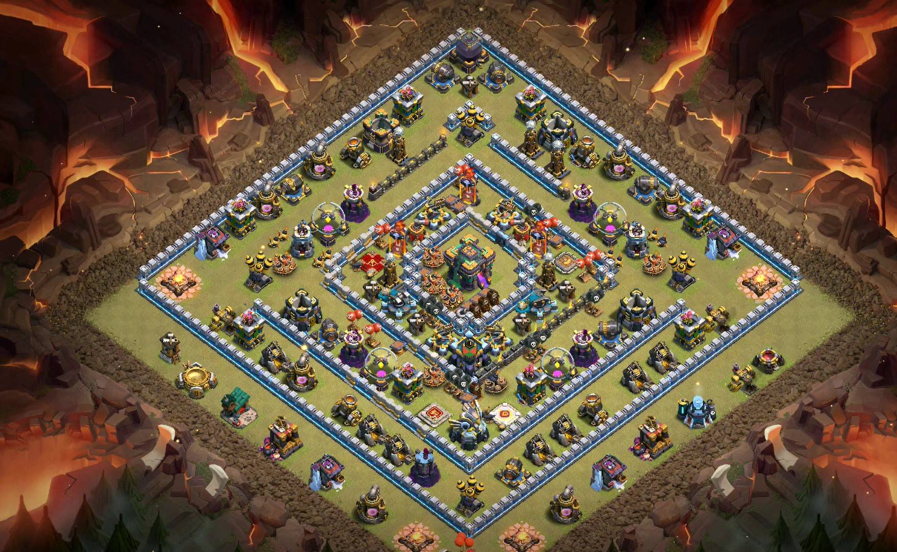 clash of clans th14 hybrid layout link