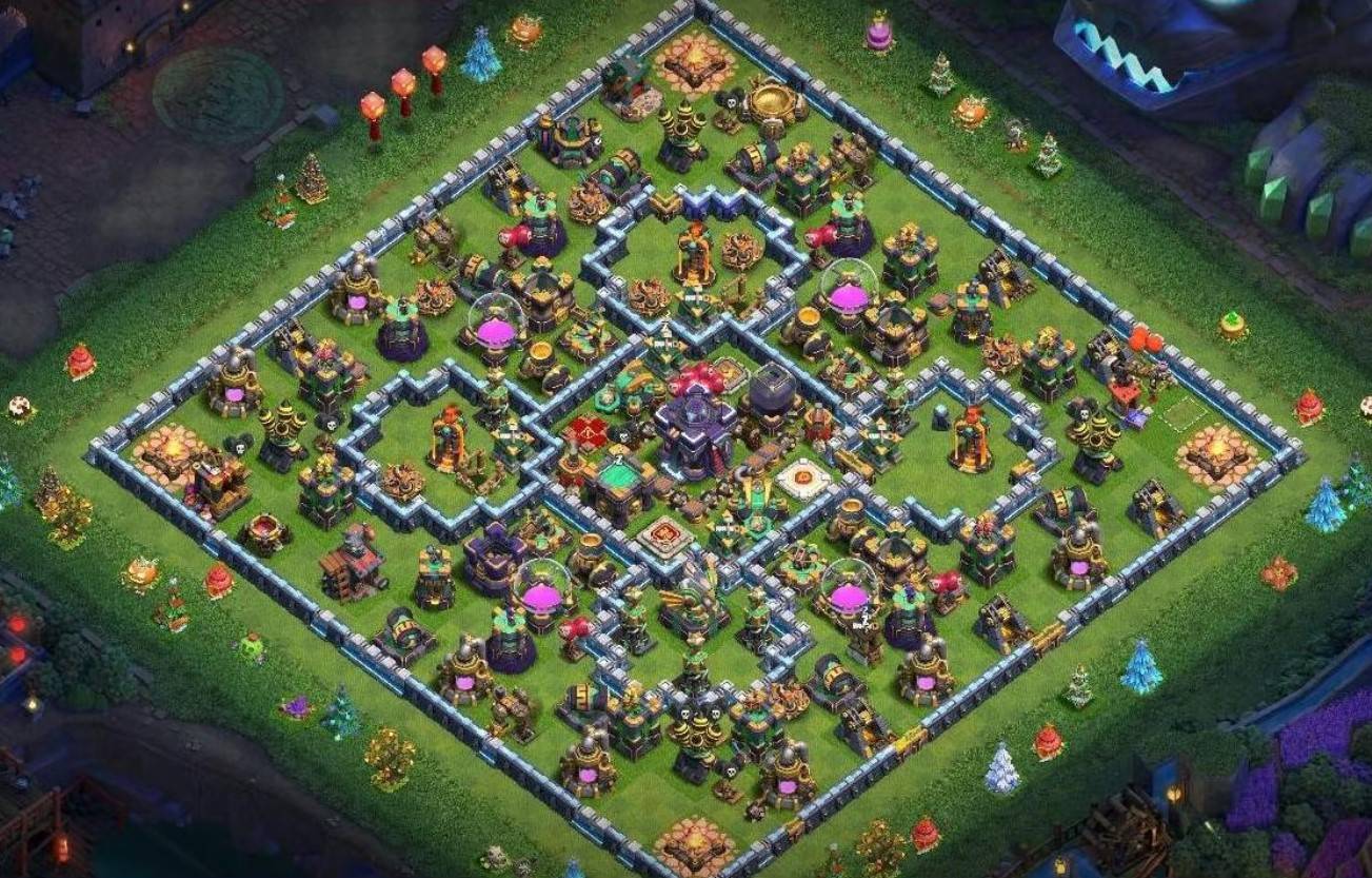 clash of clans th15 hybrid layout link