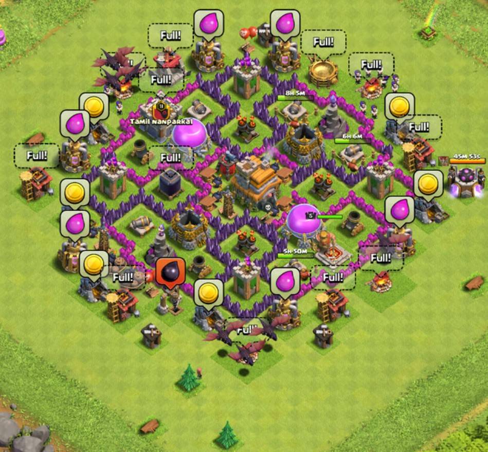 clash of clans th7 war base hybrid