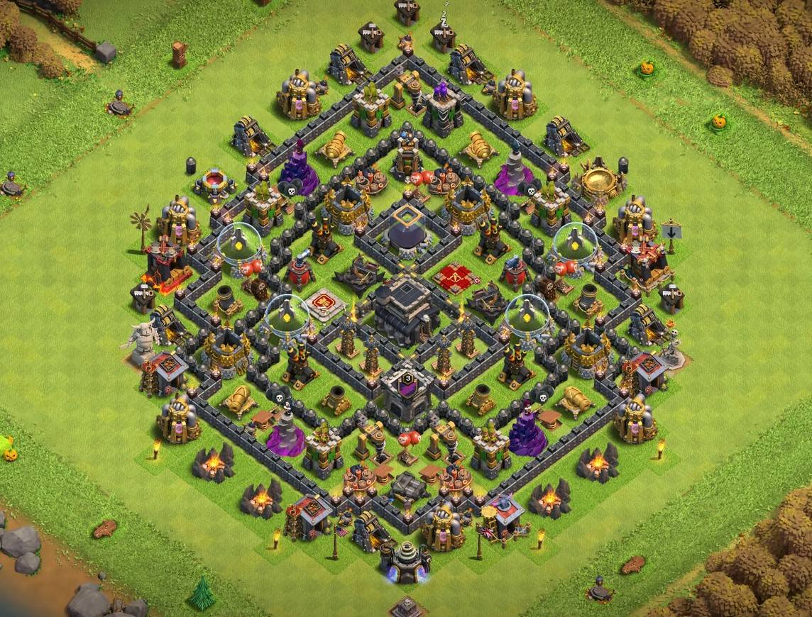 clash of clans th9 base anti everything