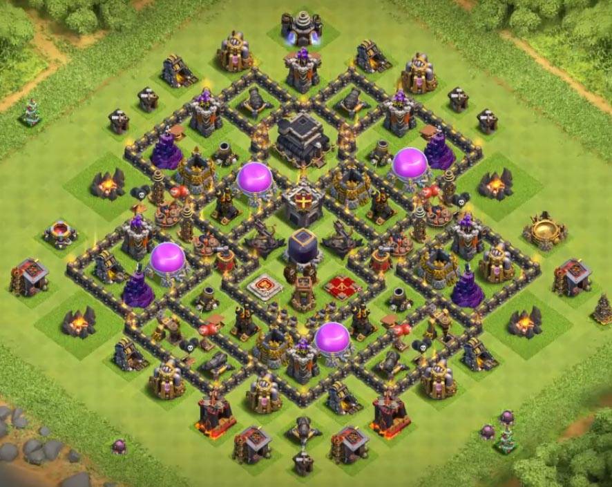 clash of clans th9 farming base hybrid