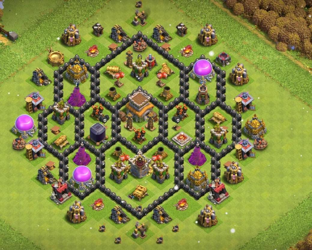 clash of clans town hall 8 base with link