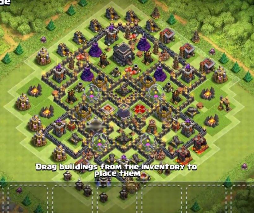 clash of clans town hall 9 hybrid base