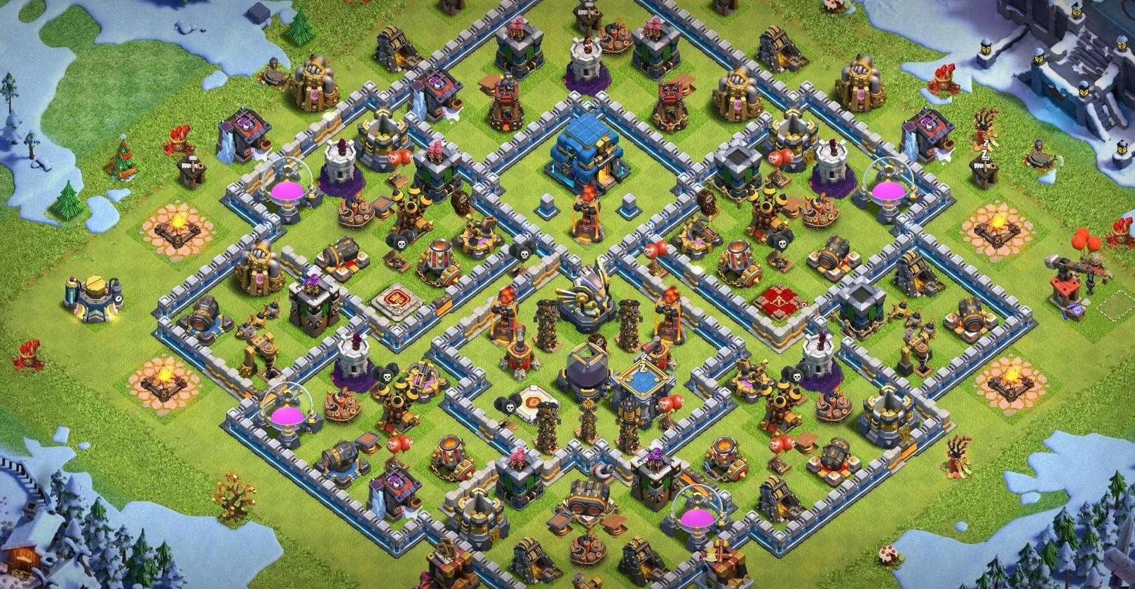 coc farming loot protection town hall 12 base layout link
