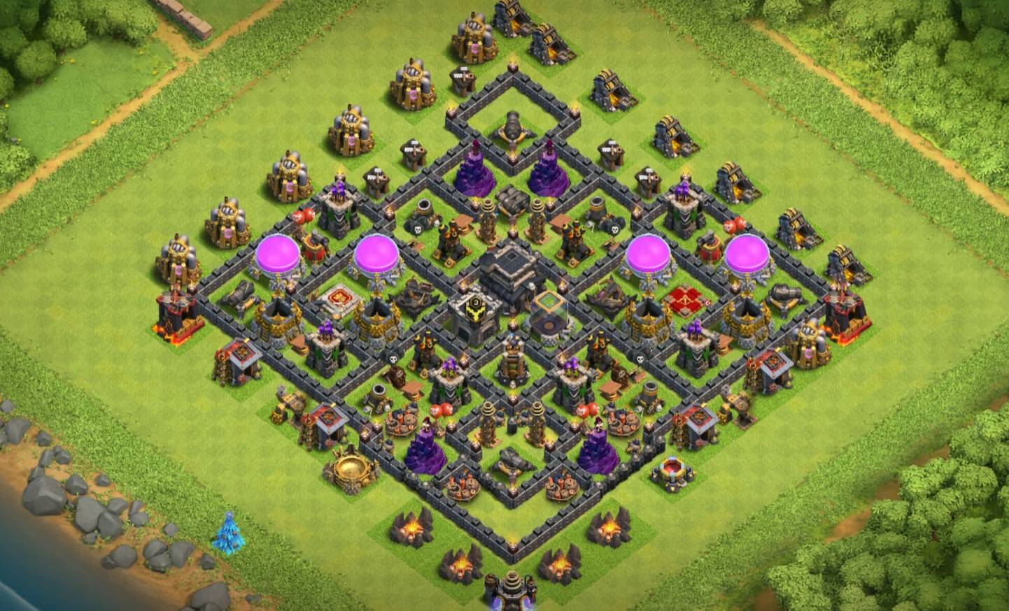coc farming town hall 9 base with copy link