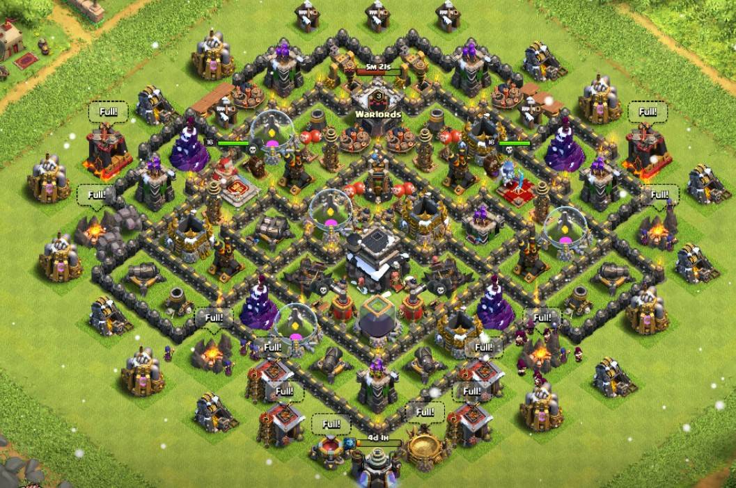 coc farming town hall 9 defense base