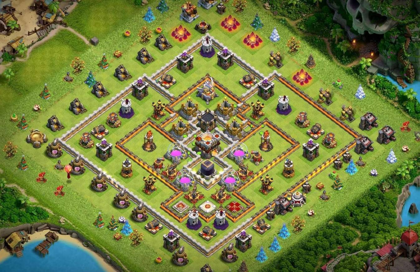 coc loot protection farming town hall 11 layout with download link