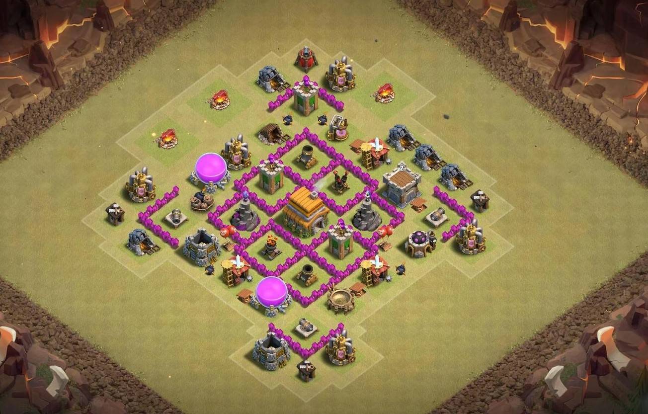 coc th6 war base anti 2 star