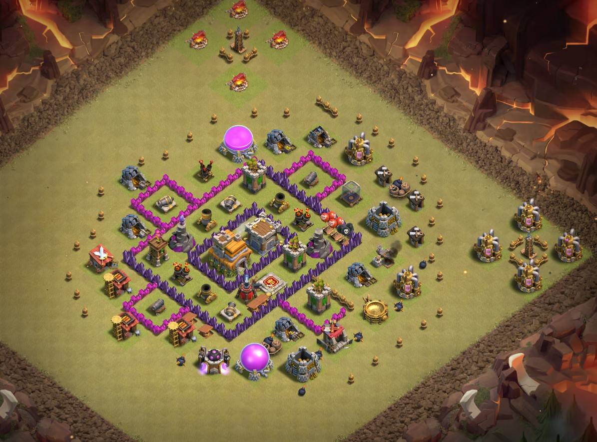 coc th7 war base anti 2 star