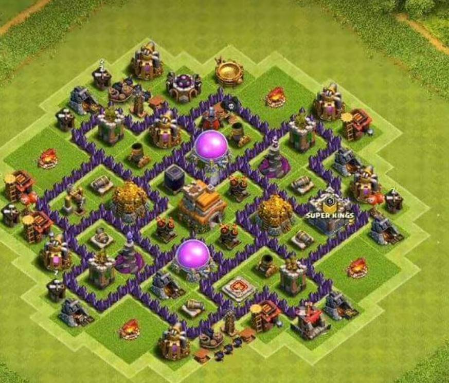 coc th7 war base layout link