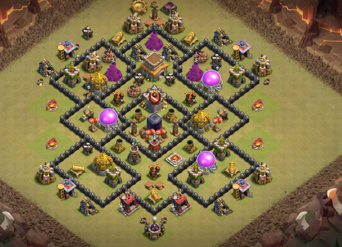 coc th8 war base anti 2 star